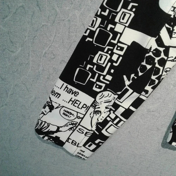 Women's Black & White Cartoon Print  Blazer by Linea Domani Size 4 - Picture 14 of 16